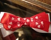 Red and White Heart Barrette