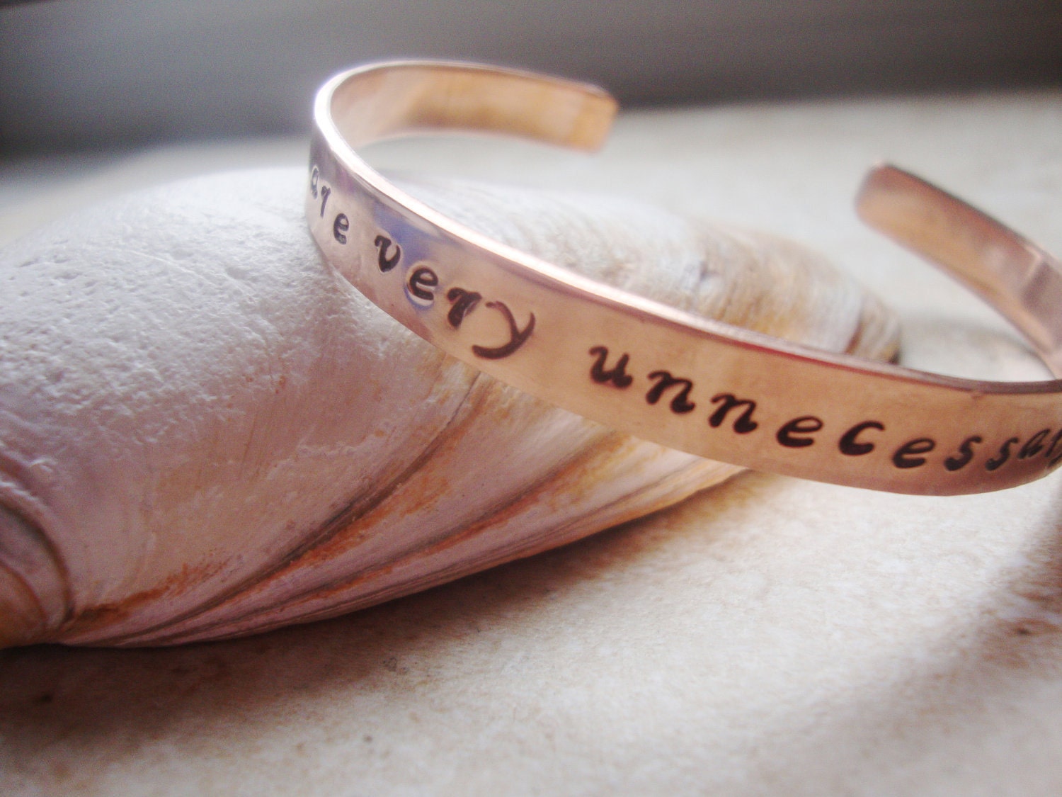 Depeche Mode lyrics quote handstamped copper bracelet