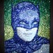 Adam West BATMAN- glitter Art- 9"x12"