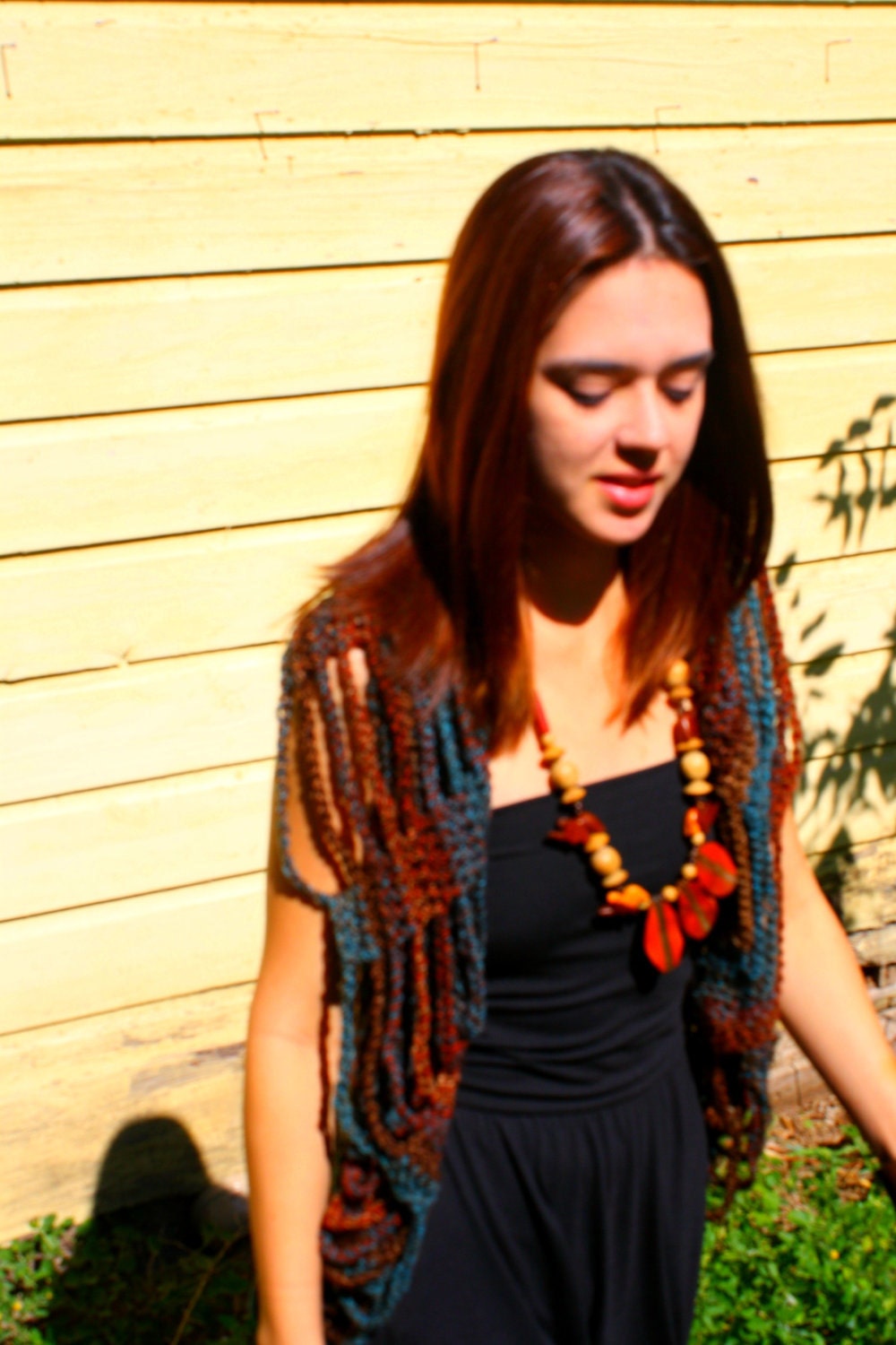 Earth Child Crochet Spider Web / Circle Vest / Bohemian / Hippie Vest
