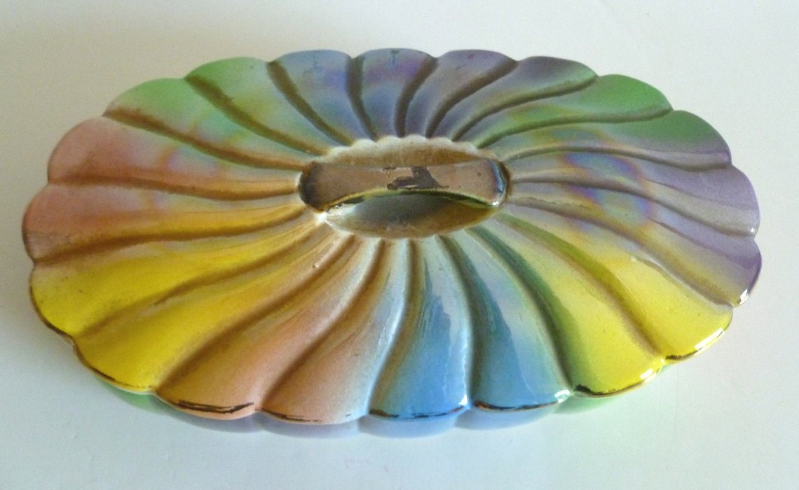 Vintage Rainbow Pearl Trinket Box