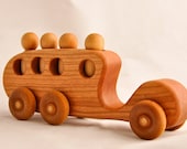 Wooden Toy Bus Organic Cherry Passenger Car Kids Gift