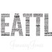 Seattle in words art print poster wall decor