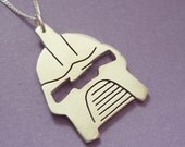 Silver Classic Cylon Helmet Pendant