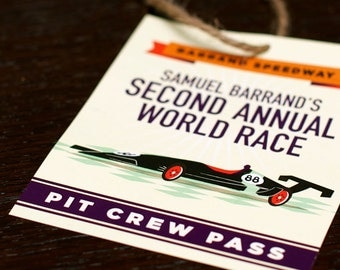 Birthday Party Pit Pass from the Vintage Race Car DIY Printable Collection by Spaceships and Laser Beams