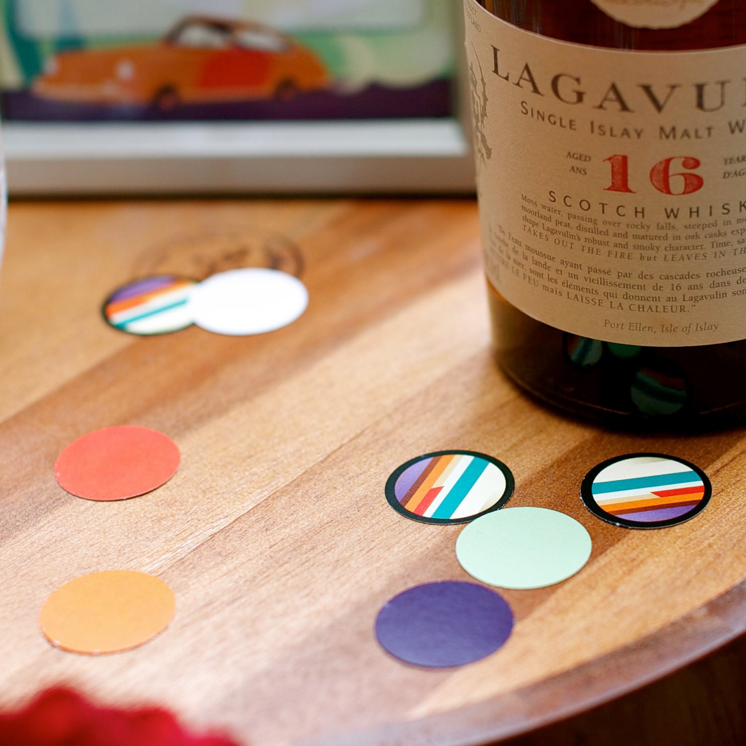 Birthday Party Decals (1 Inch Circles) from the Vintage Car DIY Printable Party Collection by Spaceships and Laser Beams