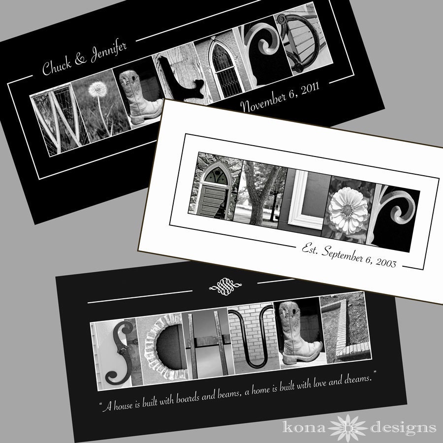 Alphabet Photography -Buy Four and SAVE -  10x20 Unframed