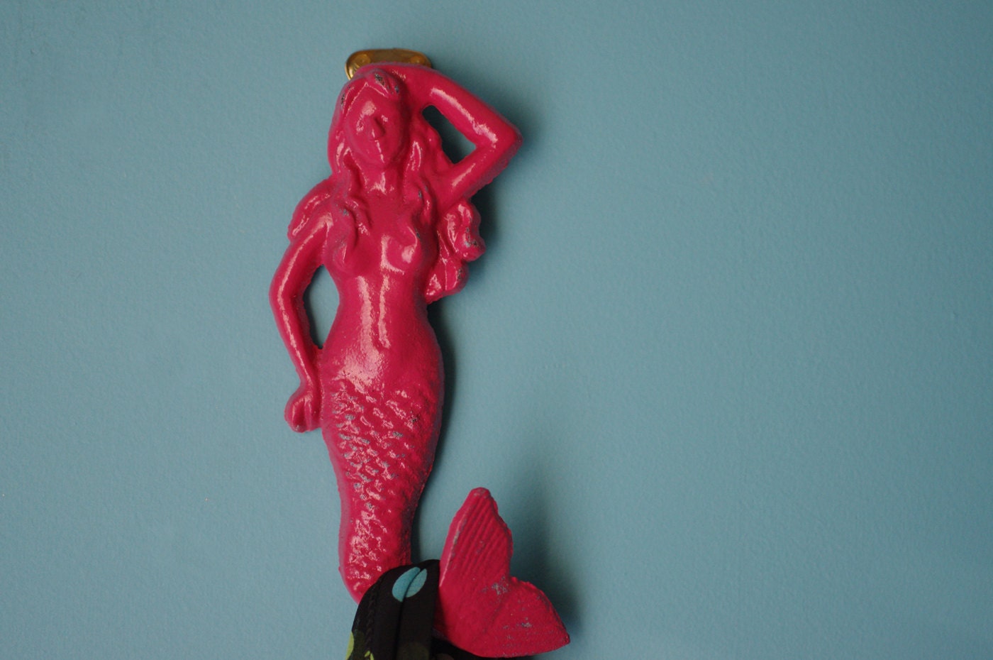 Beach Decor Mermaid Wall Hook - Cast Iron  - PICK YOUR COLOR