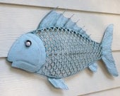 Beach Wall Decor Metal Fish - Ocean Blue