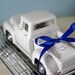 Wedding Ring Bearer Pillow - 1956 Ivory Ford Toy Pickup Truck with Satin Pillow and Ribbon