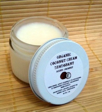 VEGAN Organic Deodorant Coconut Cream no GMOs all natural aluminum free