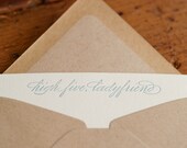 High Five, Ladyfriend (an almost proper conversation card in a single letterpress printed notecard & envelope)