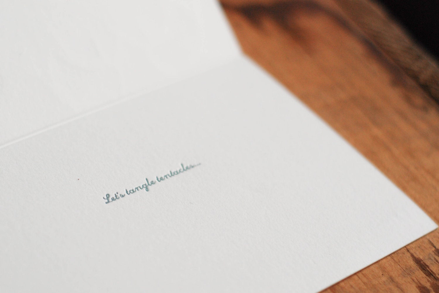 Let's tangle tentacles (a deep sea letterpress love note in a single card & envelope)