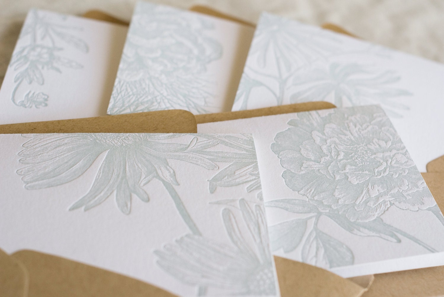 A Spring Flavored Greeting (in 5 letterpress printed cards & 5 envelopes)