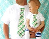 NEW Father Son Set of Tie Shirts for Daddy and Son.  Any Size Onesie and Any Size T-Shirt.  Any Tie. Easter Spring Wedding