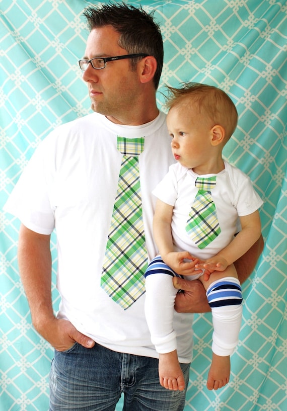 Baby Boy Set of Tie Shirts for Daddy and Son. Any Size Onesie and Any Size T-Shirt. New Dad, Baby Boy, Father's Day Gift