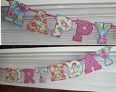 Happy Birthday Letter Banner ... Princess Theme ... blue pink ... READY TO SHIP ... adjustable Il_170x135