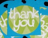 12 Thank you Tags for Goody bags ... Turquoise and Lime Green ... READY to SHIP ... CLEARANCE Il_170x135