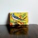 Upcycled Bird Clutch, Vintage Calendar Towel, Eco friendly Pouch