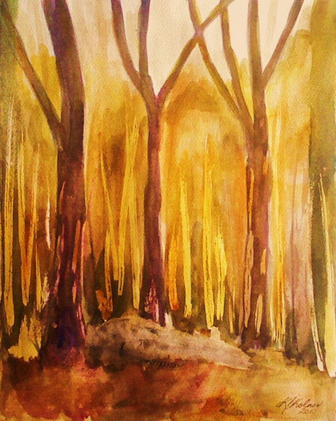 GICLEE PRINT  Forest Light Autumn Abstract 8 x 10  Art Print