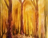 Autumn Abstract  Giclee Limited Edition Print Forest Light by Karen J. Kolnes ACEO