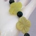 Jade and Chlorite Necklace, Flower Shaped Necklace, Olive Necklace, Green Necklace, Gemstone Neclace, Handmade Jewelry