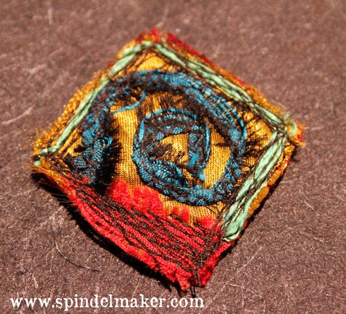 mini spiral silk brooch