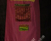fuchsia pink linen apron