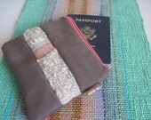 Mini Clutch with Handwoven Section featuring Handspun Curly Wool and Organic Cotton