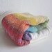 Organic Baby Blanket handwoven Rainbow- bordered and backed with Organic Cotton/ Hemp, Last one available until Summer 2013
