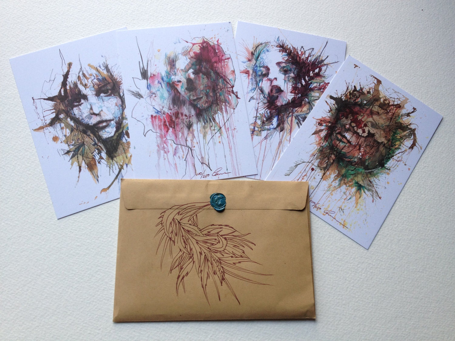 Limited Edition Winter Pack of 4 Unique Matt Postcards