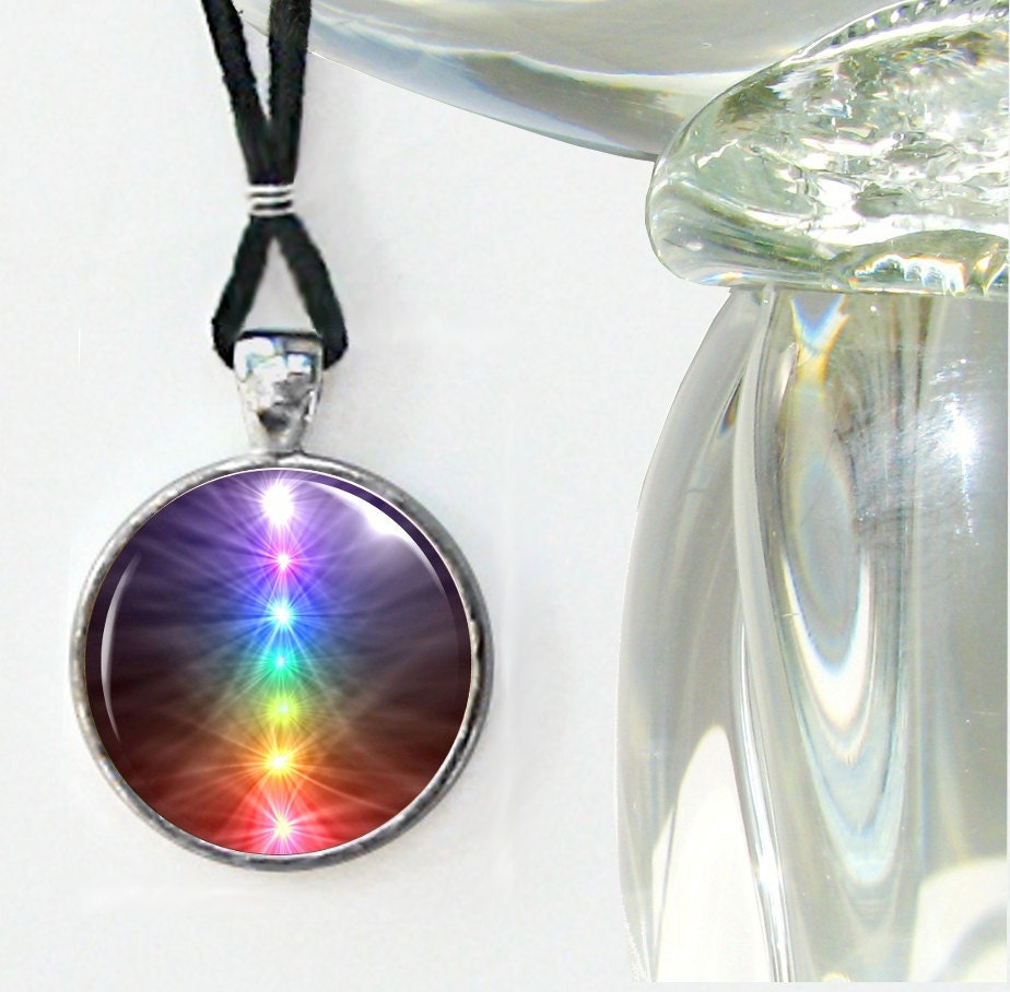 Chakra Necklace Reiki Jewelry Energy Pendant Necklace Silver