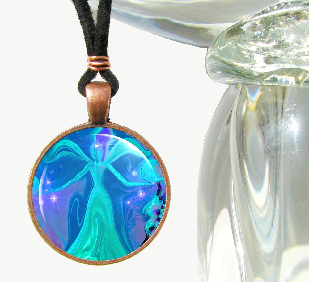 Blue Necklace Energy Pendant Reiki Angel Jewelry Pendant Necklace