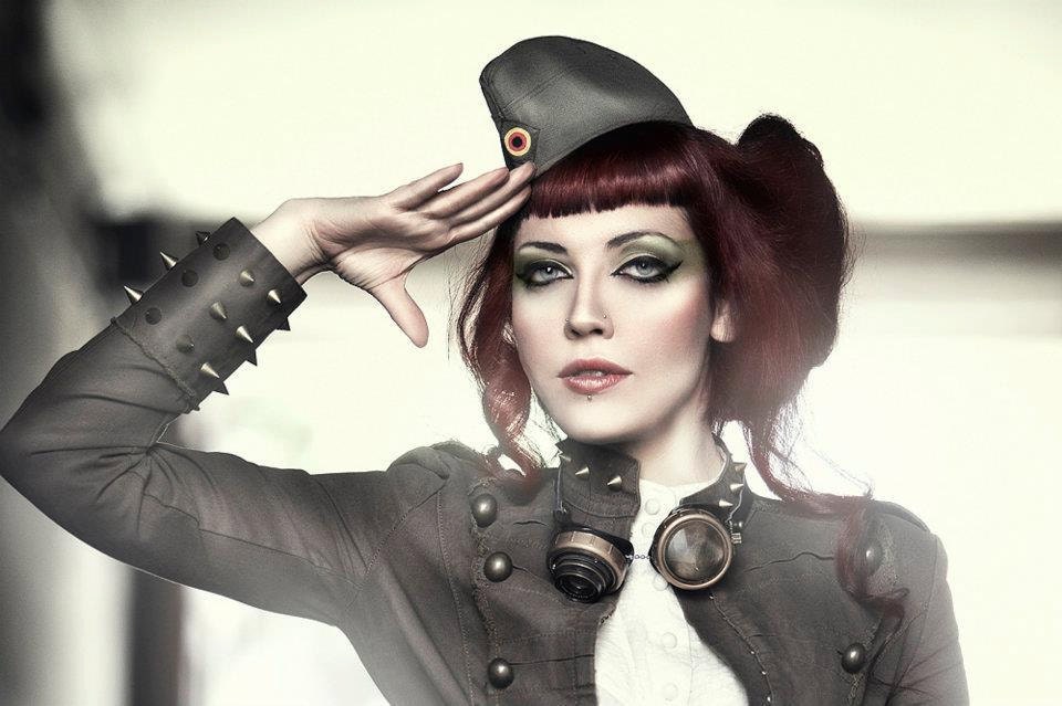 Steampunk green jacket with spikes