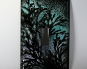 Enameled switchplate / Night Forest single / Copper Enamel Lightswitch Cover / Wall decor