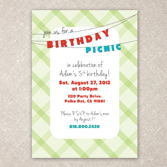 Picnic Birthday Invitation