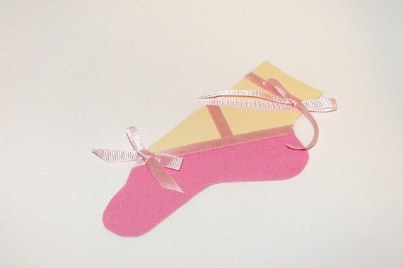 Pink Glitter Ballet Shoe Card Il_570xn