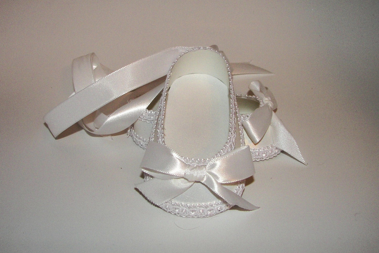 White Metallic Miniature Wedding Ballet Slippers Paper Shoe Gift Box Favor Box