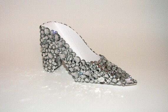 Paper Shoe Original Design Cinderella's Slipper Rhinestone High Heel Il_570xn