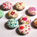 CLEARANCE SALE now on all magnets, paperclips and jewelry - buy one get any other set free - flower garden - set of nine fabric button magnets