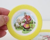 Vintage Wolverine Tin Tea Set Plates, Little Bo Peep - 1960's