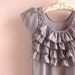 Gray Ruffled Feminine Shirt