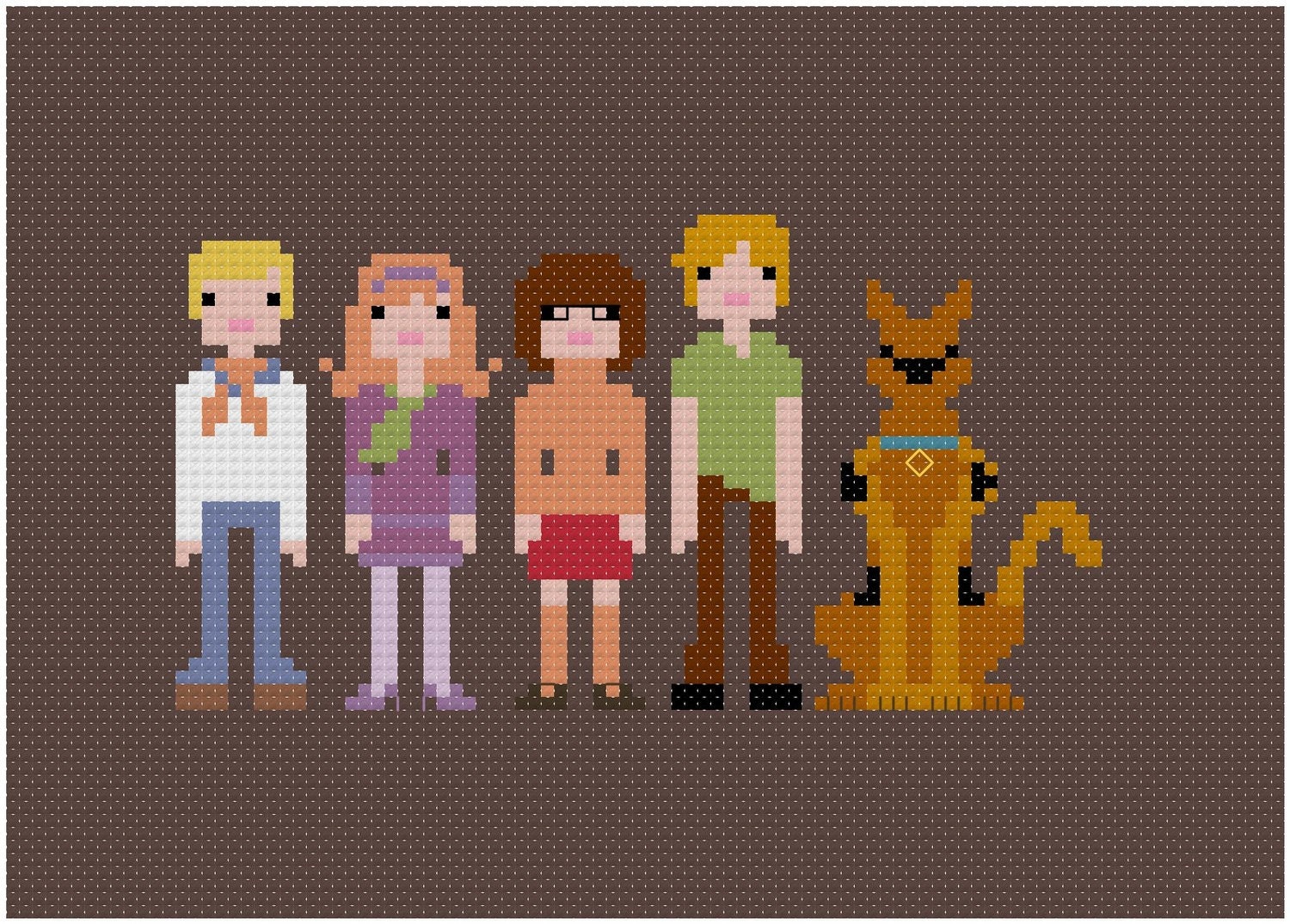 Pixel People - Scooby Doo, Where Are You - PDF Cross Stitch Pattern - INSTANT DOWNLOAD
