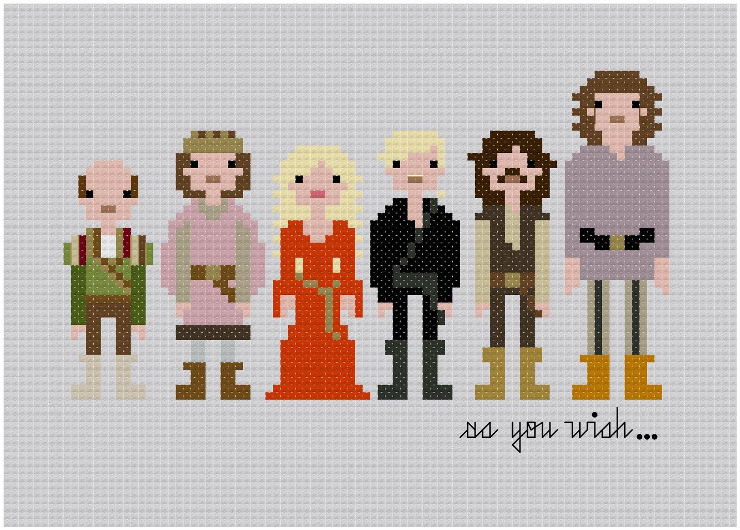 Pixel People - The Princess Bride - PDF Cross Stitch Pattern - INSTANT DOWNLOAD
