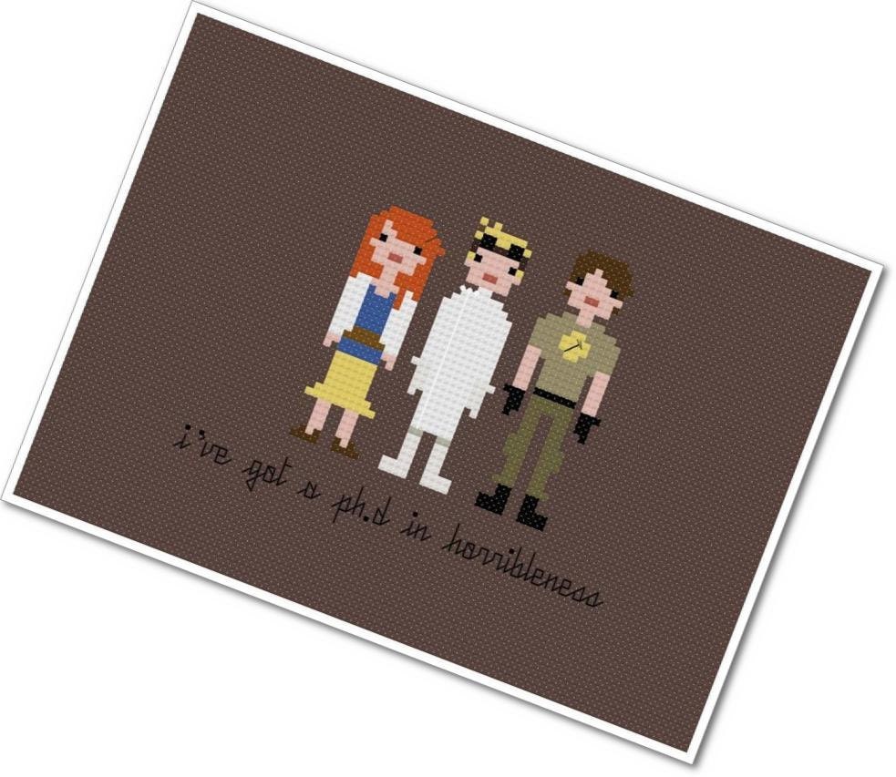Pixel People - Dr. Horrible's Sing Along Blog - PDF Cross-stitch Pattern - INSTANT DOWNLOAD