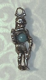 Vintage Sterling Silver Native American INDIAN Dancer with TURQUOISE Charm or Pendant
