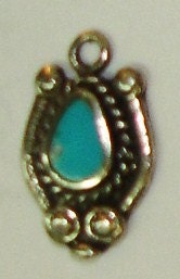 Vintage Native American Navajo Sterling Silver and Kingman Turquoise Bracelet Charm or Necklace Pendant