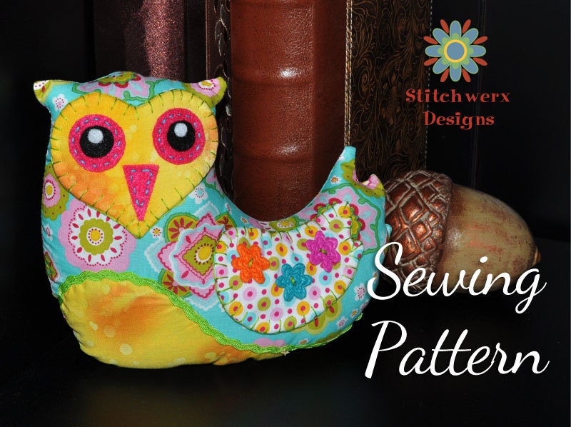 Owl Animal Pillow Sewing Pattern - Owl Plushie PDF Sewing Pattern H102
