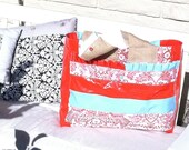 Grande Beach Bag Orange White Blue 