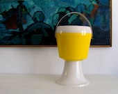 Vintage 70s Ice Bucket Pedestal Cool Yellow Retro Rare Groovy Barware Holiday Sale